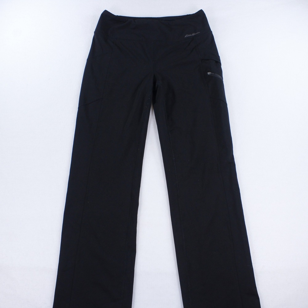Eddie Bauer Trail Tight Pants Black Women's Size Medium M Hiking Zipper Pocket